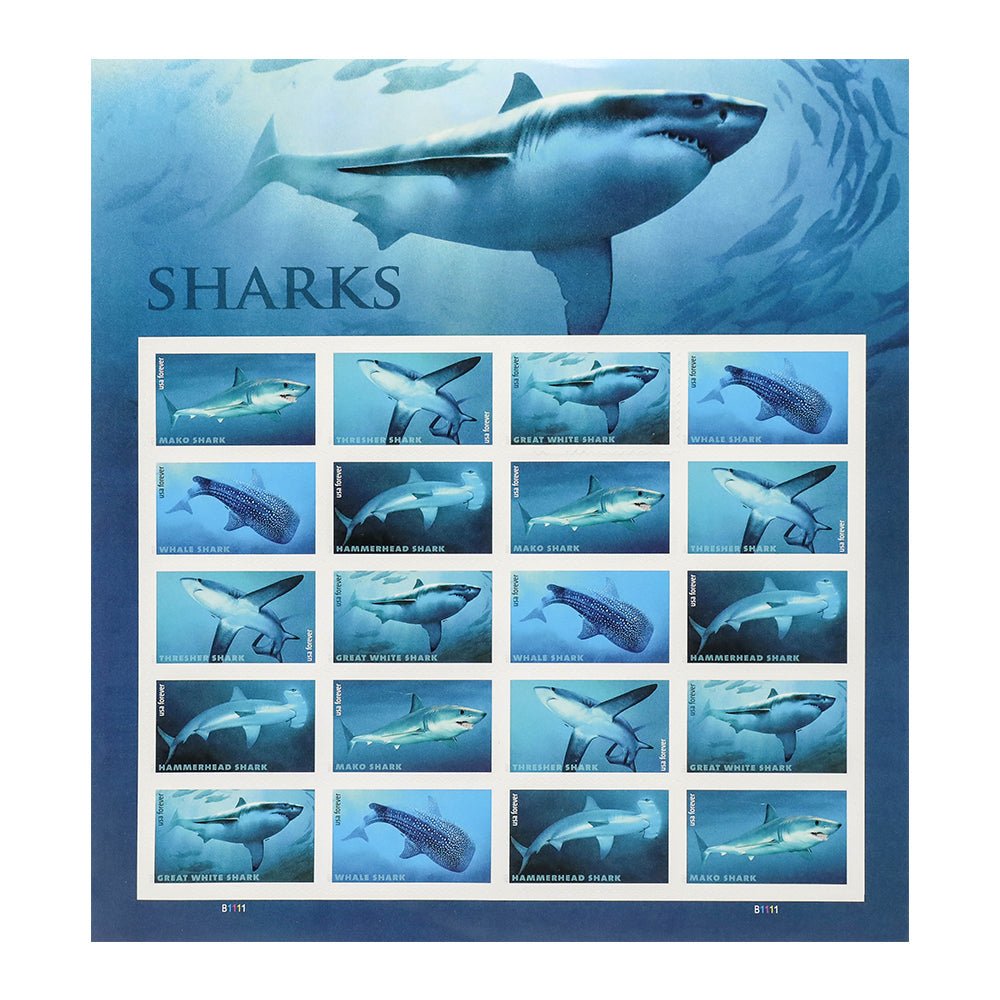 2017 U.S. Postal Issue Sharks Forever Stamps