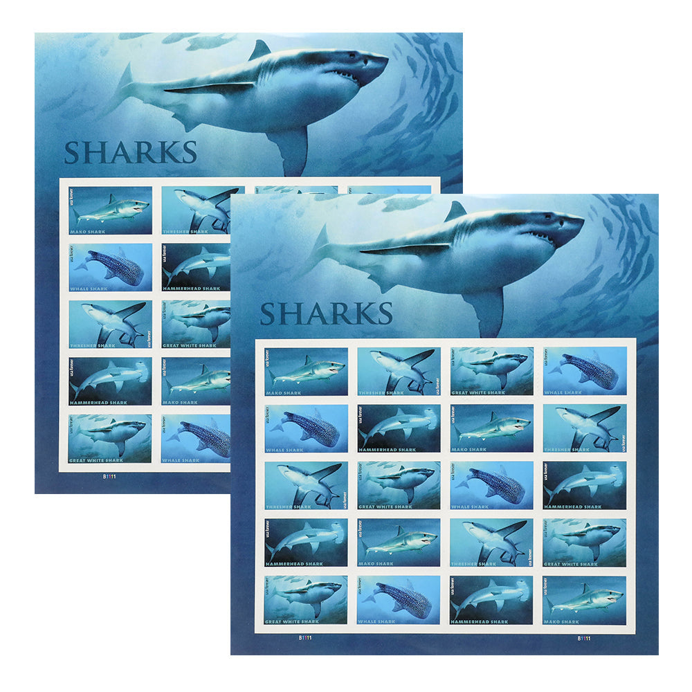 2017 U.S. Postal Issue Sharks Forever Stamps