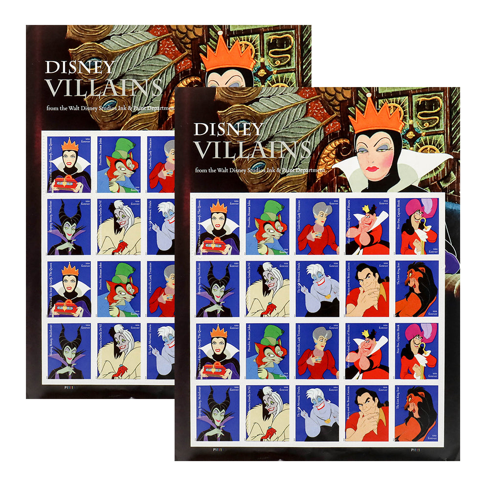 2017 Walt Disney Villains Forever First Class Postage Stamps